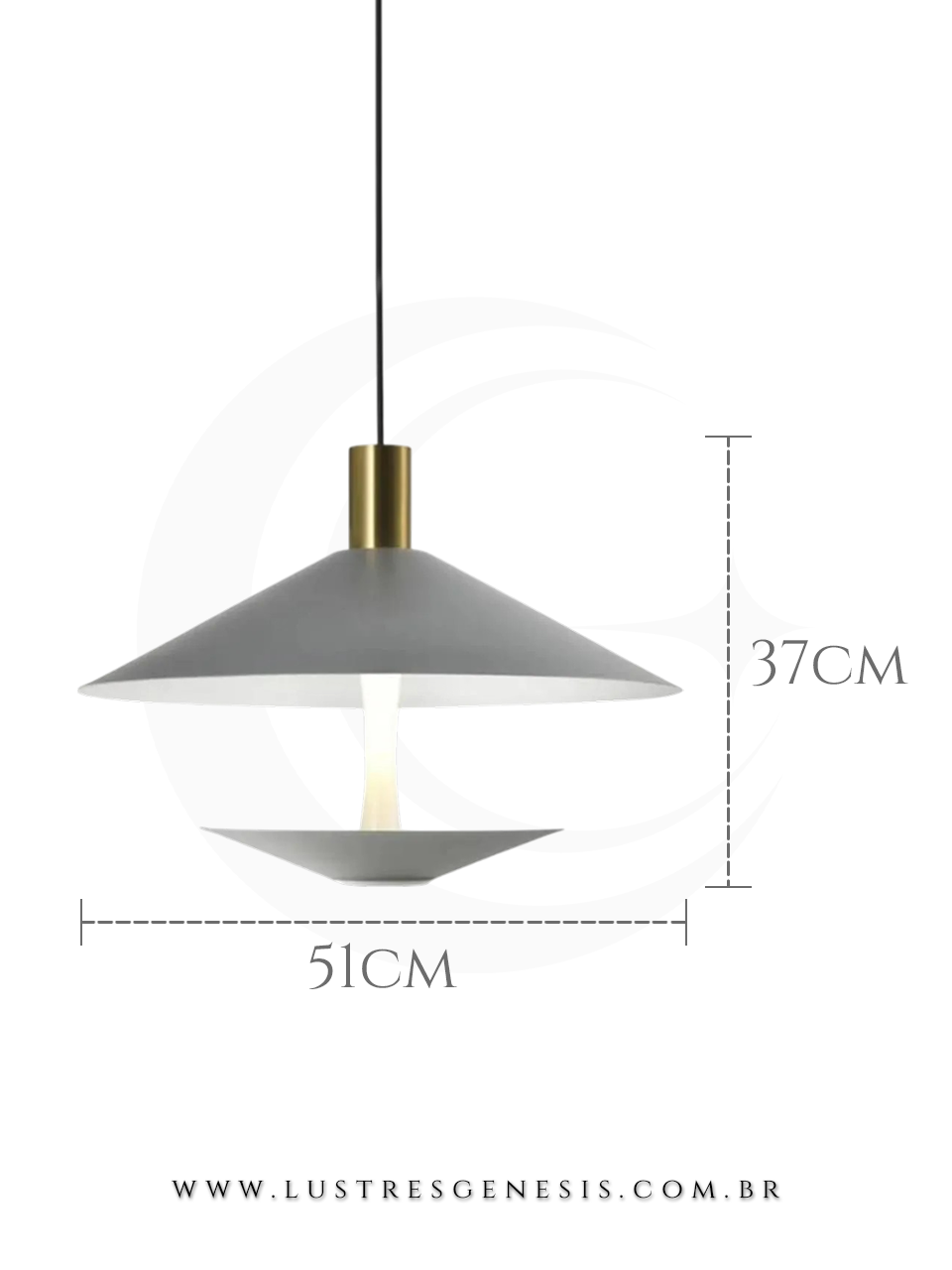 Pendente Moderno Basket 51x37cm com LED Integrado 3000K